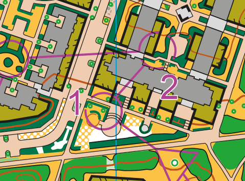 Sprint orienteering map excerpt from a previous Vienna O Challenge edition